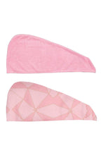 Load image into Gallery viewer, 2pc Pink Shower Hair Turban Set
