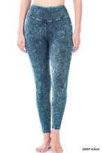 Load image into Gallery viewer, MINERAL WASHED WIDE WAISTBAND YOGA LEGGINGS
