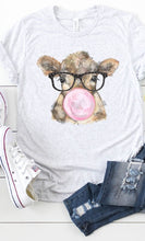 Load image into Gallery viewer, Bubble gum cow with glasses graphic tee PLUS
