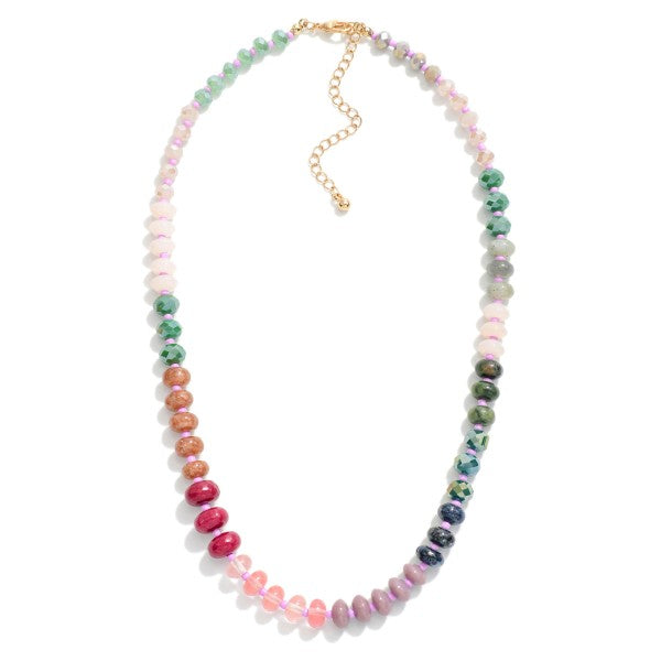 Faceted & Stone Beaded Necklace