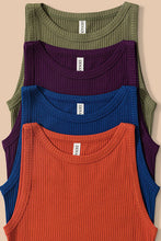 Load image into Gallery viewer, Soft Ribbed Tight Crew Neck Tank Top
