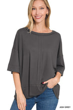 Load image into Gallery viewer, Ribbed Boat Neck Dolman Sleeve Top
