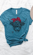 Load image into Gallery viewer, Highland Cow Red Bandana PLUS Graphic Tee
