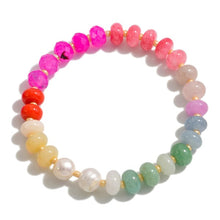 Load image into Gallery viewer, Pearl Stone &amp; Faceted Mixed Bead Bracelet
