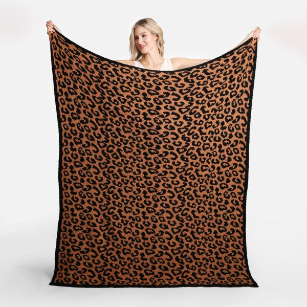 Leopard Print Comfy Luxe Knit Blanket