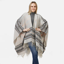 Load image into Gallery viewer, Western Print Ruana Wrap
