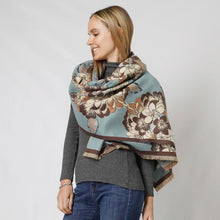 Load image into Gallery viewer, Modern Flower Scarf With Fringe Edge
