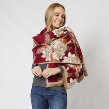 Load image into Gallery viewer, Modern Flower Scarf With Fringe Edge
