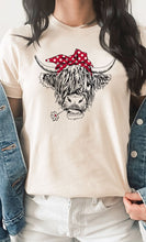 Load image into Gallery viewer, Highland Cow Red Bandana PLUS Graphic Tee

