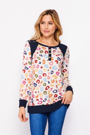 Colorful Leopard Thermal Top