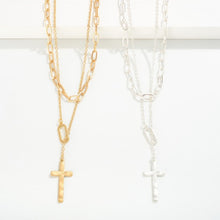 Load image into Gallery viewer, Chain Link Cross Pendant Necklace Set
