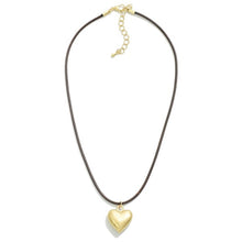 Load image into Gallery viewer, Braided Cord Metal Heart Pendant Necklace
