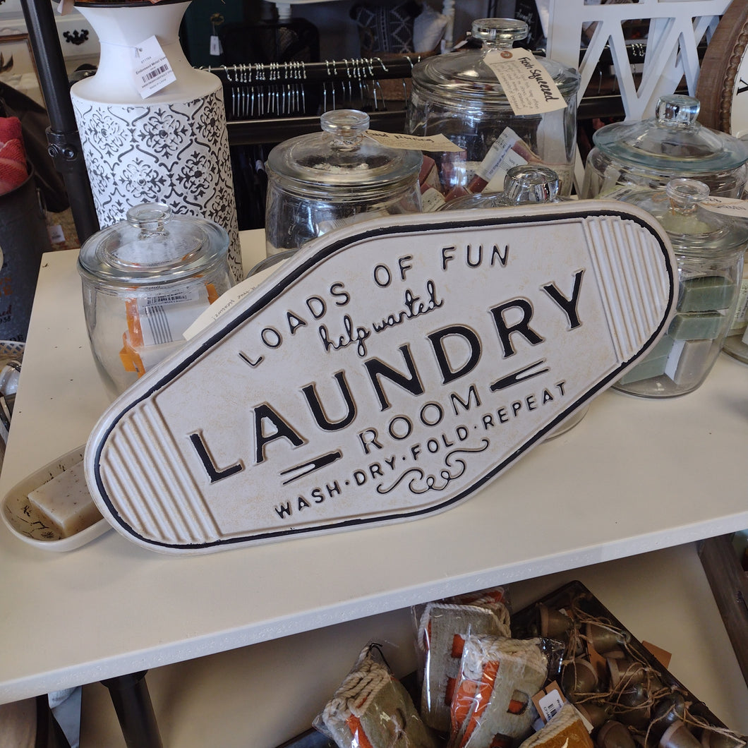 Loads of Fun Metal Laundry Sign