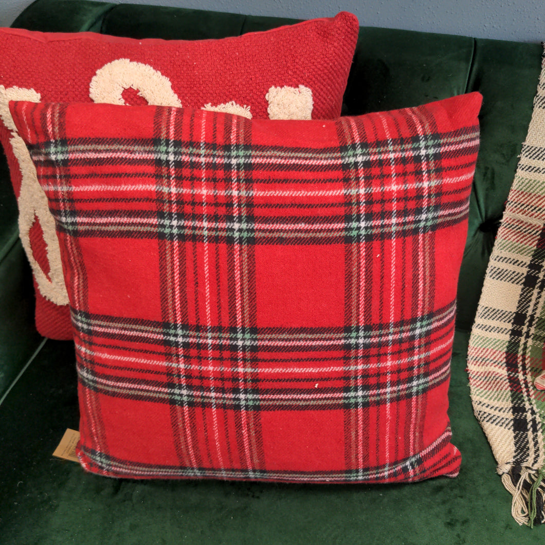 Flannel Plaid Throw Pillow