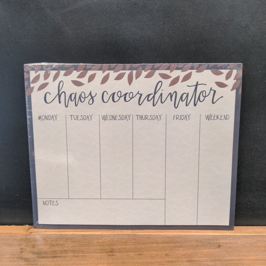 Chaos Coordinator Weekly Calendar Notepad