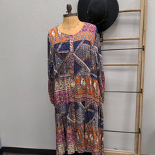 Load image into Gallery viewer, Mixed Pattern Bohemian Button Down Dress
