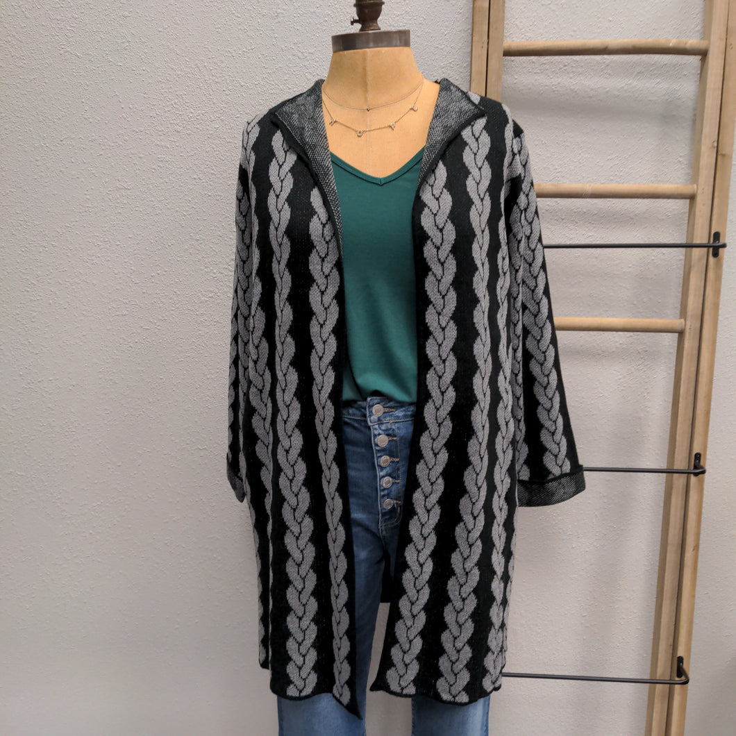 Chain Link Open Front Cardigan