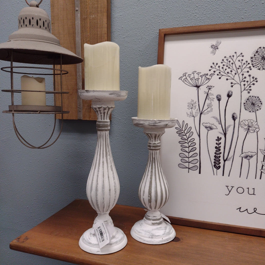 Shabby Chic Fluted Candle Stick