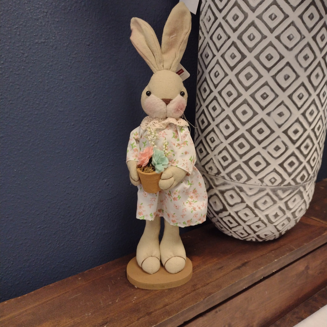 Bunny With Pot Of Roses