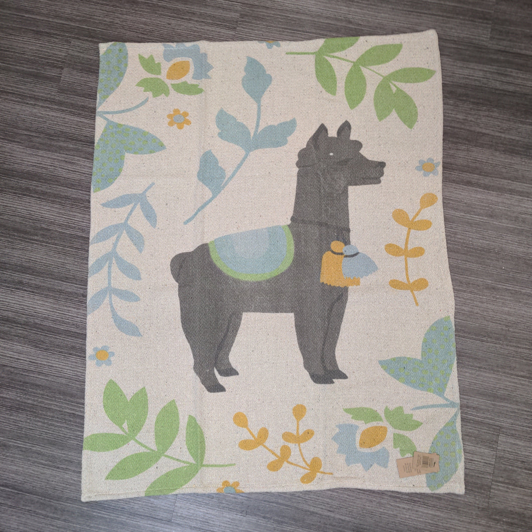 Recycled Cotton Llama Baby Blanket