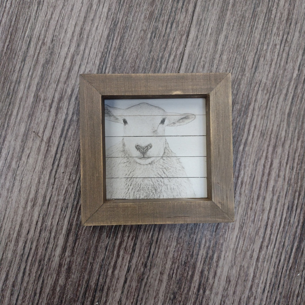 Sheep Framed Mini Block