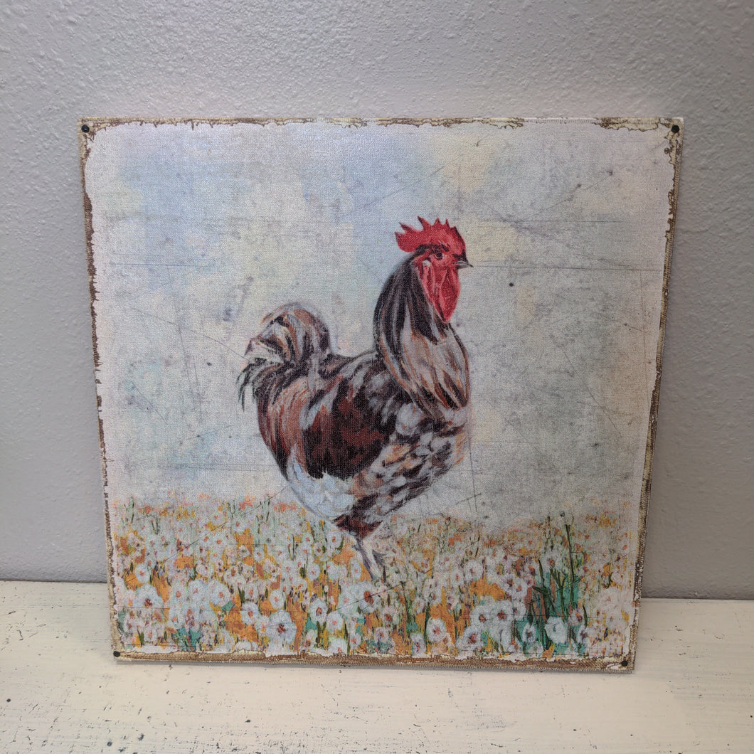 Distressed Rooster Canvas Art