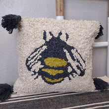 Load image into Gallery viewer, Latch Hook Bee Tassel Pillow
