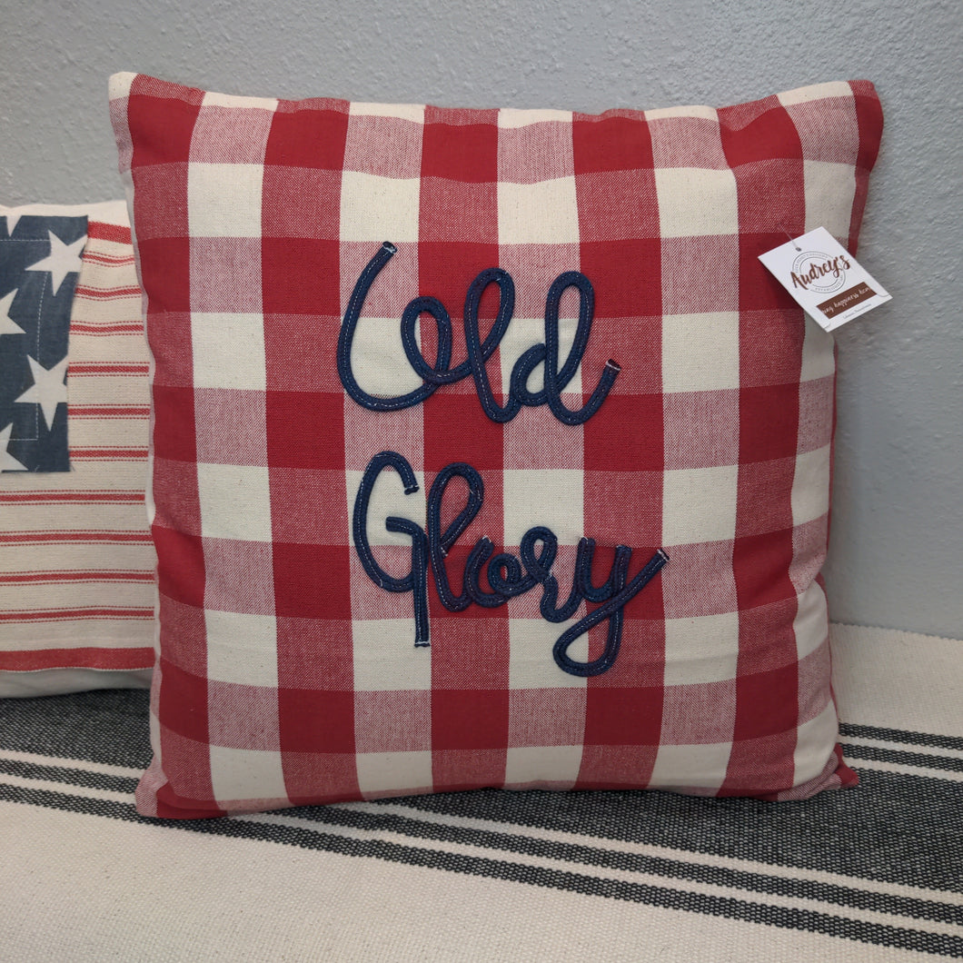 Stitched Old Glory Pillow