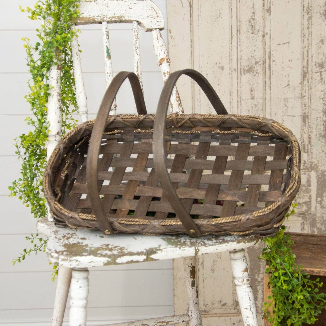 Basket With Folding Handles