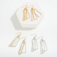 Load image into Gallery viewer, Nesting Square Metal Drop Earrings
