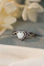 Load image into Gallery viewer, Opal Heart Black Gold-Plated Ring
