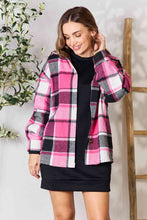 Load image into Gallery viewer, Double Take Plaid Button Up Collared Neck Jacket
