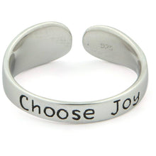 Load image into Gallery viewer, Sterling Silver Ring Choose Joy
