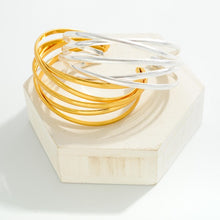 Load image into Gallery viewer, Criss Cross Metal Cuff Bangle
