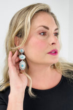 Load image into Gallery viewer, Retro Turquoise Oval Drop Earrings
