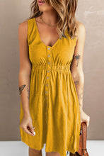 Load image into Gallery viewer, Sleeveless Button Down Mini Magic Dress
