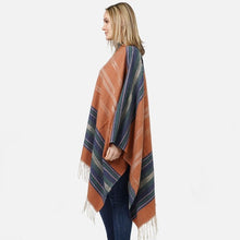 Load image into Gallery viewer, Western Print Ruana Wrap

