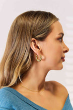 Load image into Gallery viewer, Adored Rhinestone Twist Detail Hoop Earrings
