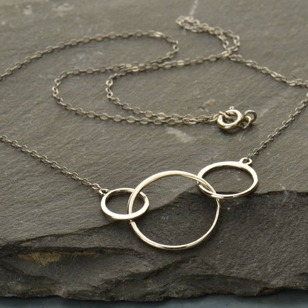 Sterling Silver Triple Circle Necklace