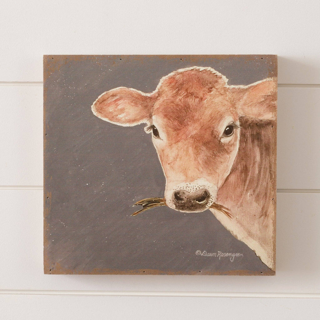 Chewing Hay Cow Wall Art