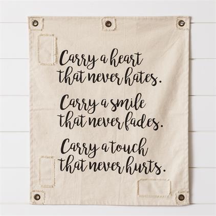 Carry A Heart Canvas Wall Hanging