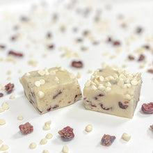 Load image into Gallery viewer, White Chocolate Cranberry Fudge (1/2 lb package)
