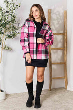 Load image into Gallery viewer, Double Take Plaid Button Up Collared Neck Jacket
