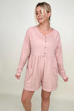 Load image into Gallery viewer, Heyson Comfy Knit Button-Down Long Sleeve Romper
