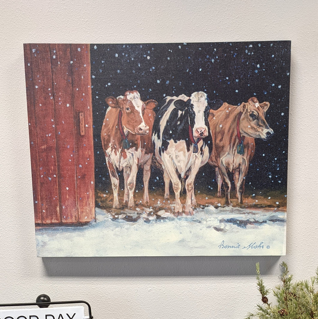 Winter Cow Canvas Art