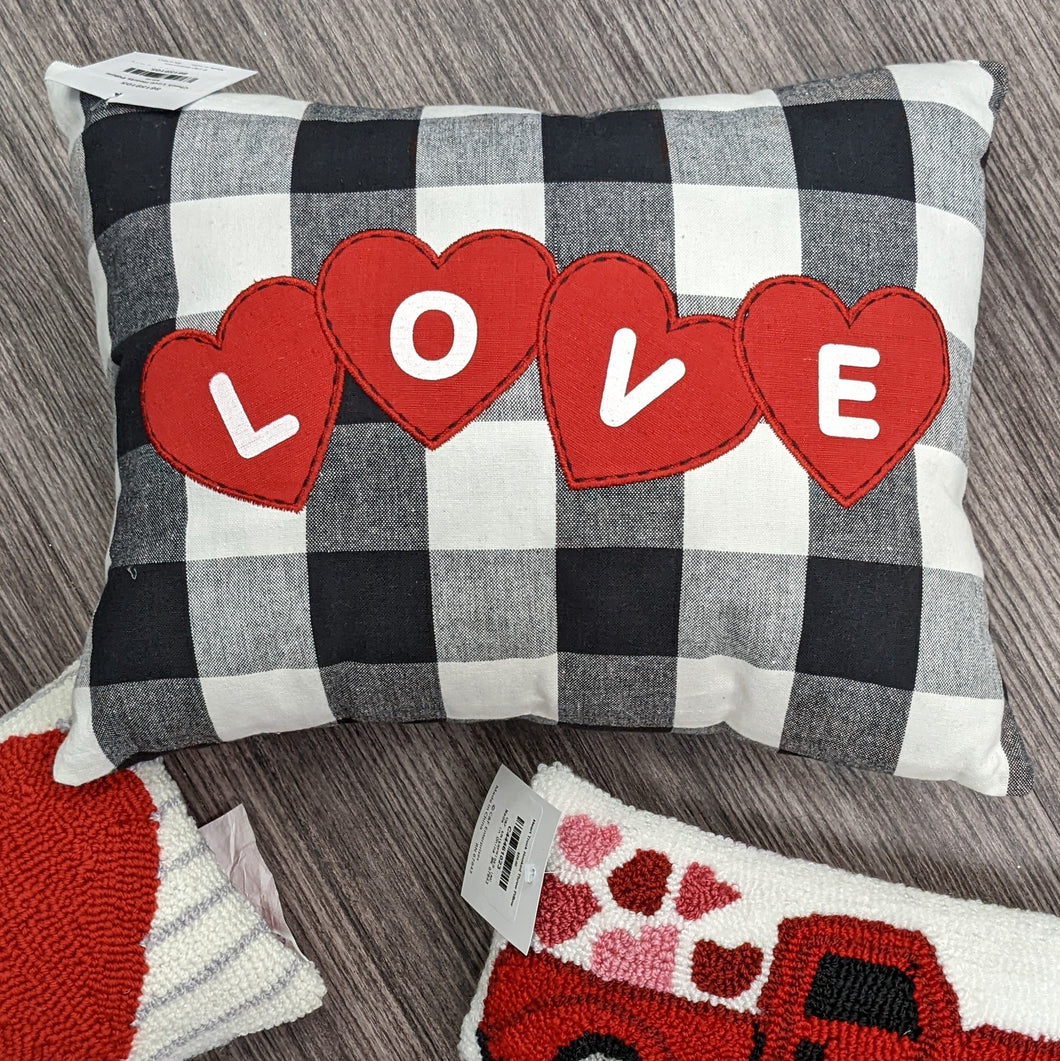 Check Love Hearts Pillow