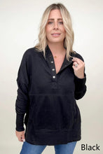 Load image into Gallery viewer, Batwing Sleeve Buttoned Hoodie with Pockets
