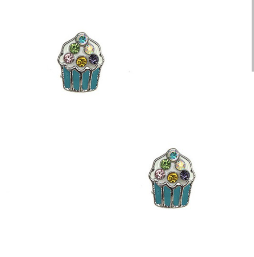 Mini Jeweled Cupcake Stud
