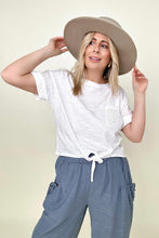 Load image into Gallery viewer, Gigio Cropped T-Shirt with Sequin Pocket and Tie Front
