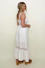 Load image into Gallery viewer, White Floral Openwork Strap Maxi Dress
